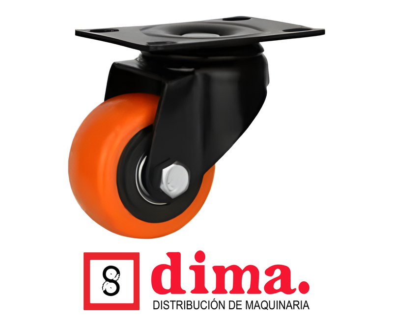 Rodo poliuretano naranja con doble cojinete