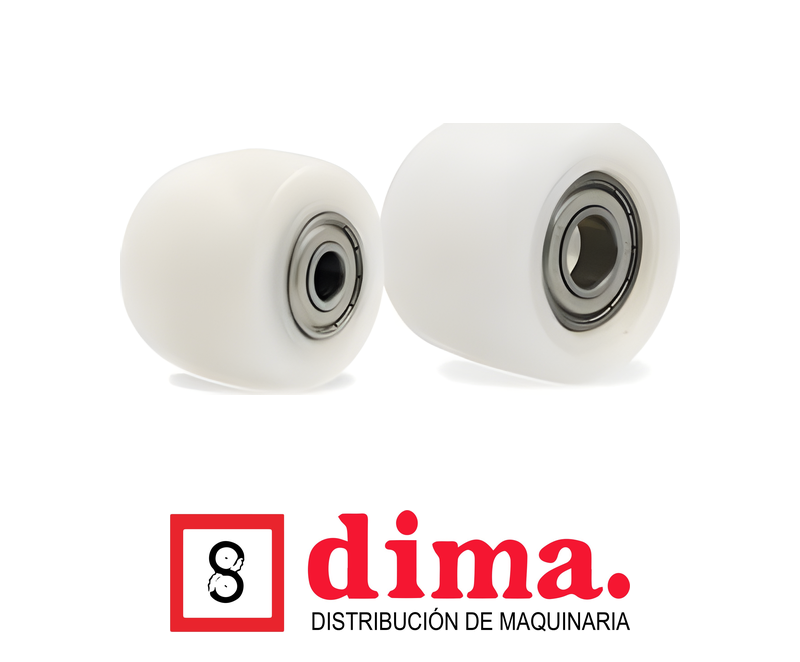 Rodillo para pallet poliamida blanca con cojinete