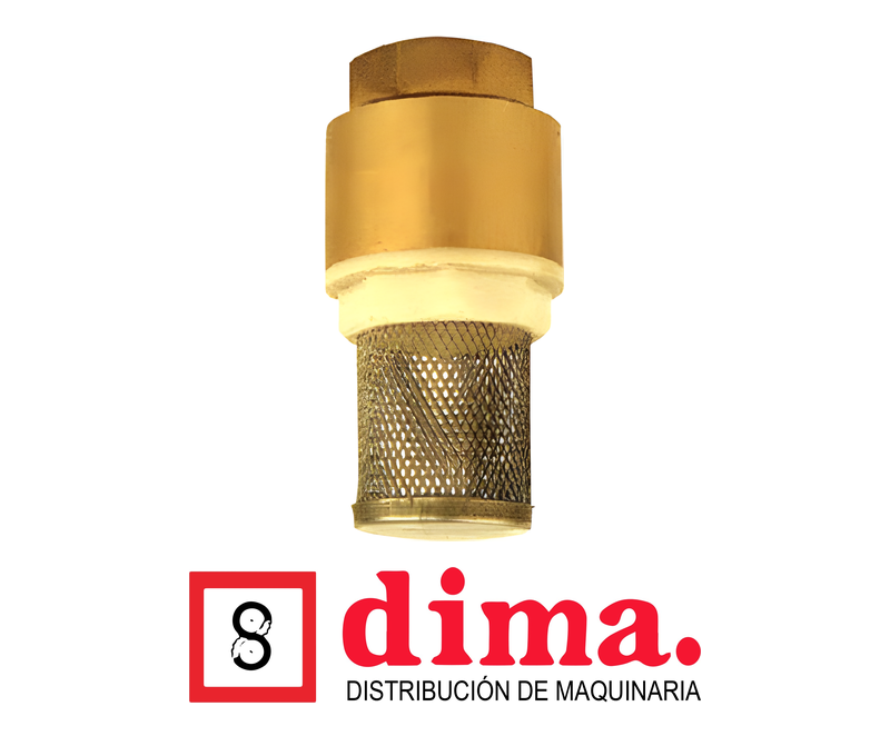 Válvula de pie check tipo pichancha, bronce con filtro