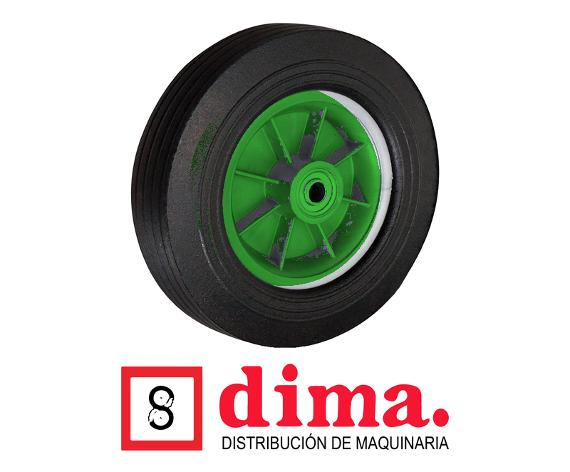 rueda-semineumatica-negra-cojinete-de-bolas-25-mm-aro-verde--dima