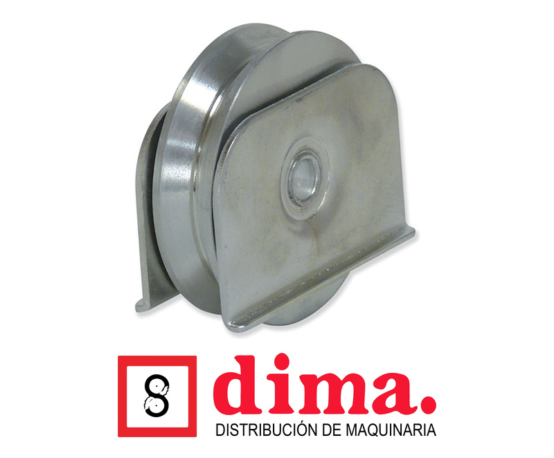 Rueda en V con soporte para soldar de acero cincado Gayner DIMA Guatemala