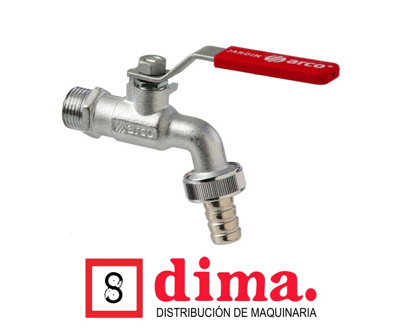 Grifo curvo de palanca con portamanguera