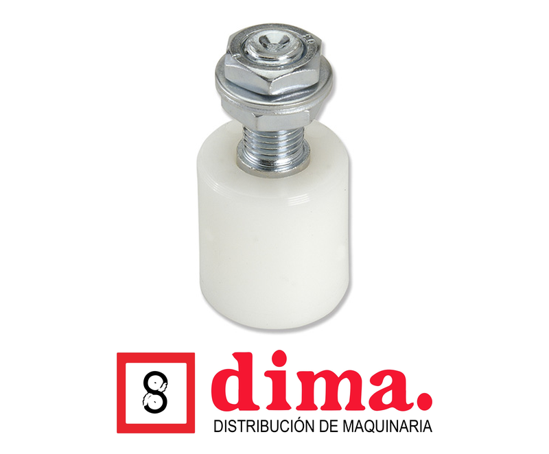 Rodillo guía para portón, nylon blanco