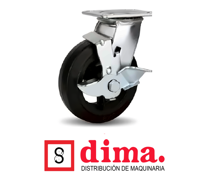 Rodo hule sólido negro, alma de metal 55181