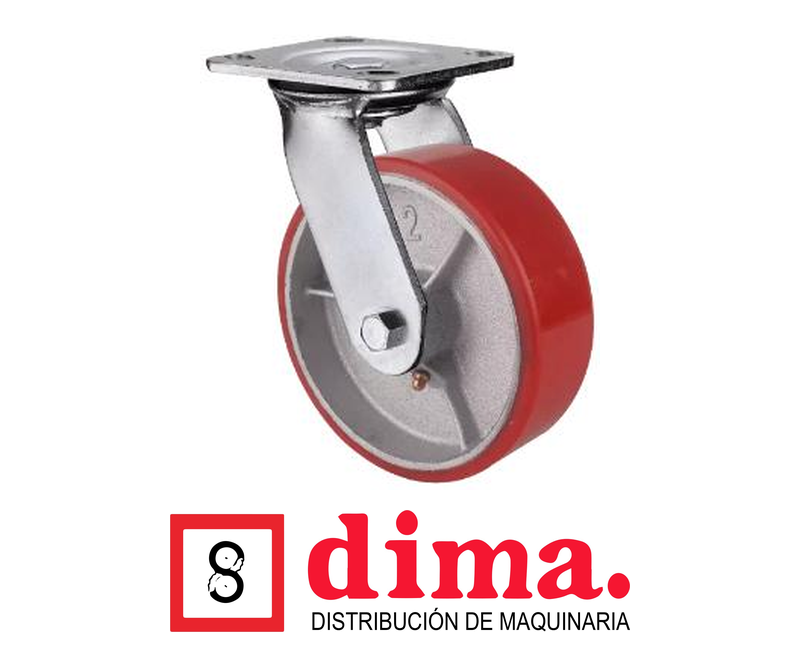 Rodo poliuretano rojo alma de hierro, tipo 401