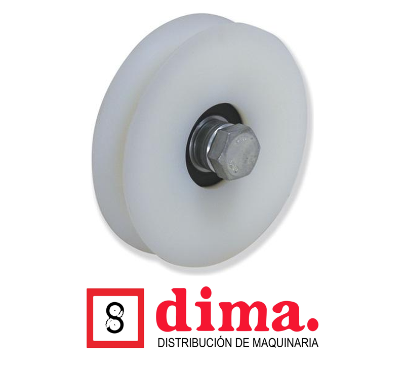 rueda en V para portón de 4 3/4″ (120 mm) poliamida blanca para 400 kg Gayner