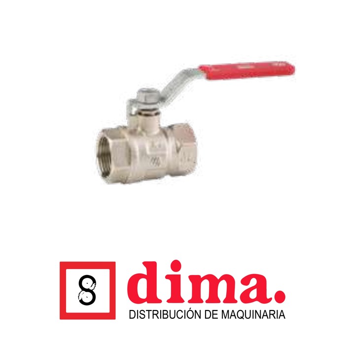 Válvula de bola de bronce niquelado hembra-hembra con palanca roja